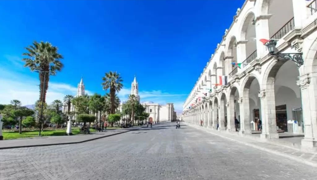 The Main Square of the white city of Arequipa