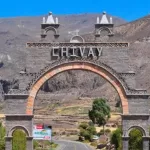 A welcoming stone arch to Chivay in Colca Canyon Peru