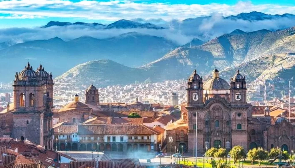 A panoramic view of Cusco city