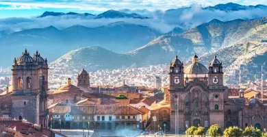 A panoramic view of Cusco city