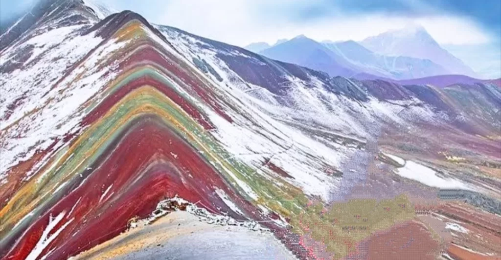 Snow at the rainbow Mountain