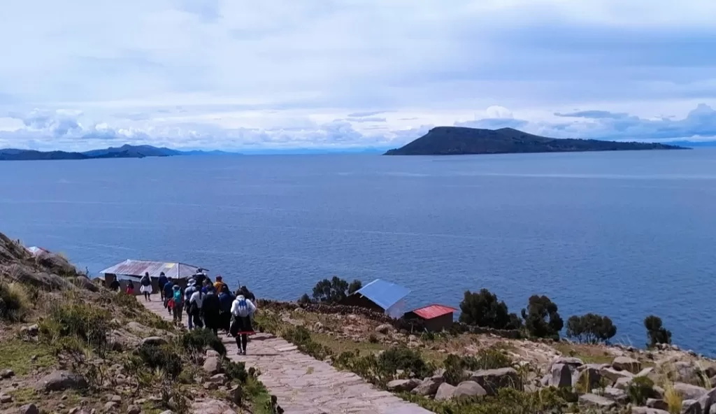 View of Amantani Island from Taquile