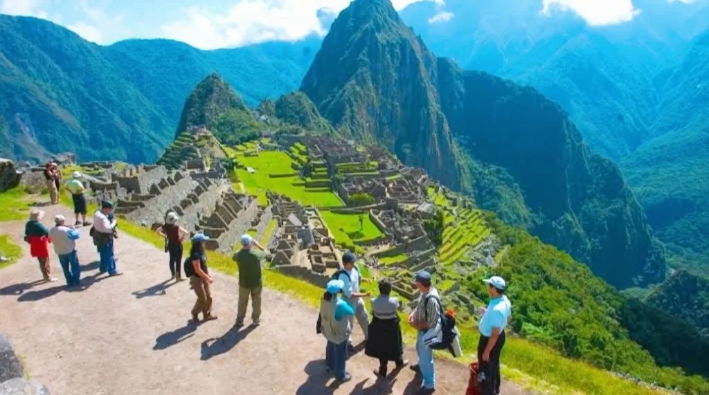 Walking at Machu Picchu archaeological site