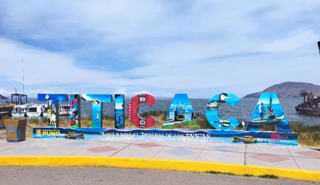 Titicaca letters in bright colors