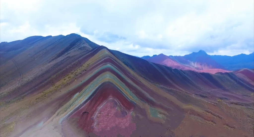 A great view of the Red Valley at Rainbow Mountain