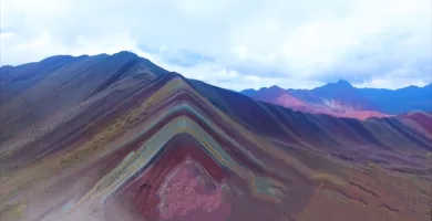 A great view of the Red Valley at Rainbow Mountain