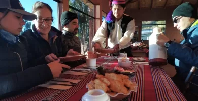 Having breakfast in Taquile