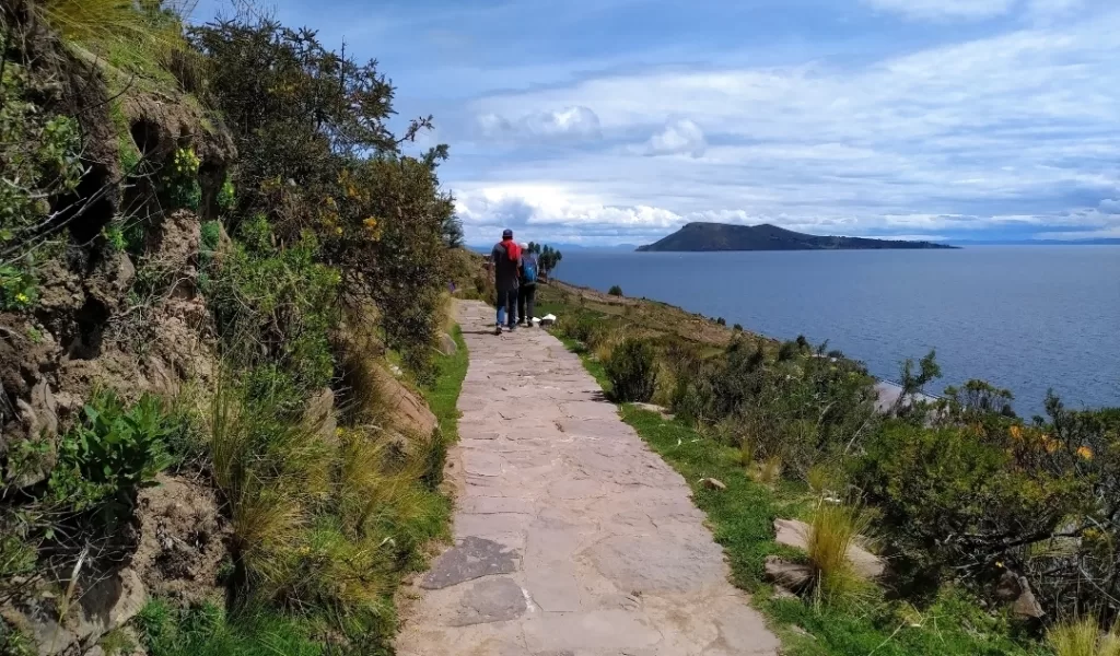 Stone paved trail in Taquile