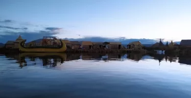 Set of reed islands in the late afternoon