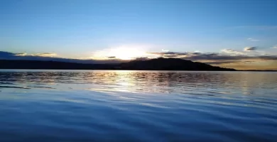 When the sun starts setting over Lake Titicaca