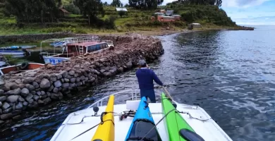 Approaching to Llachon stone pier