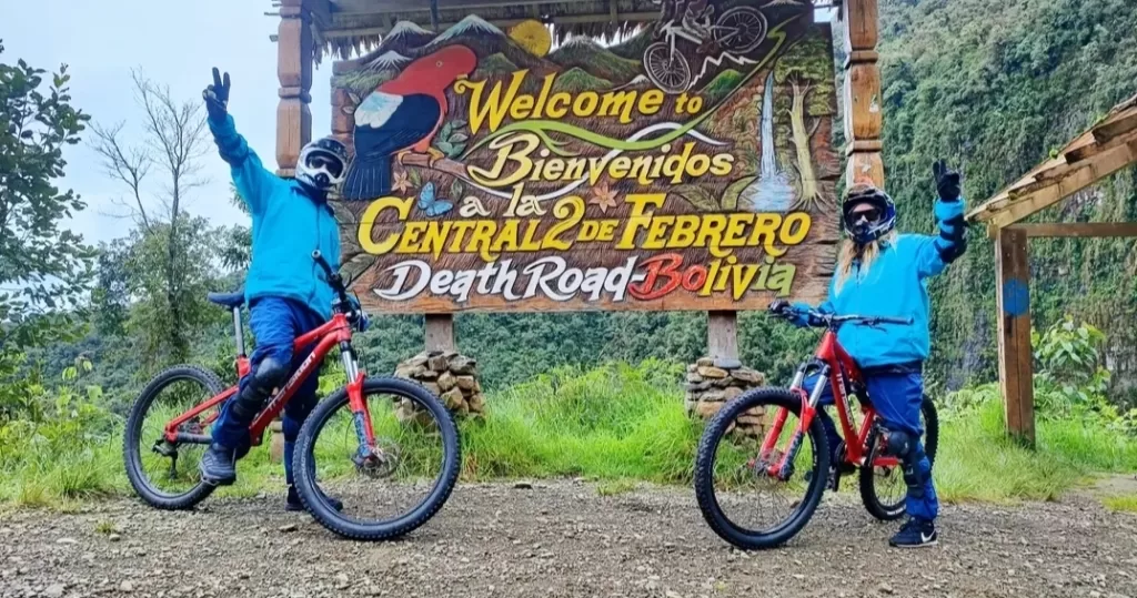 Death Road biking sign