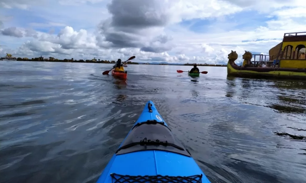 Kayaking through a secluded place