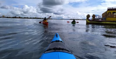 Kayaking through a secluded place