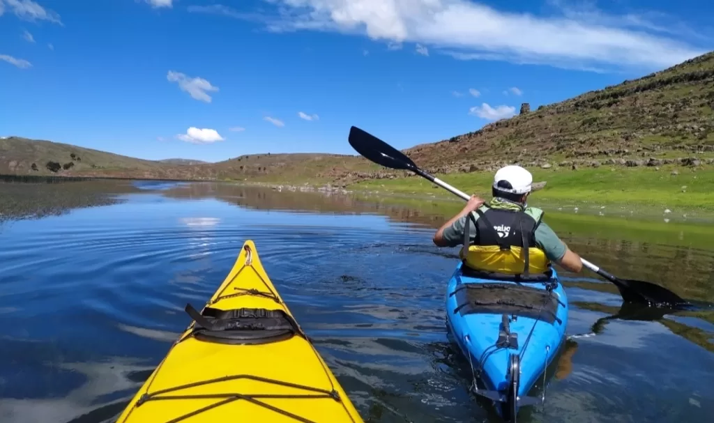 Kayaking at Sillustani peninsula