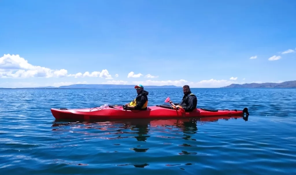 Kayaking on the open lake