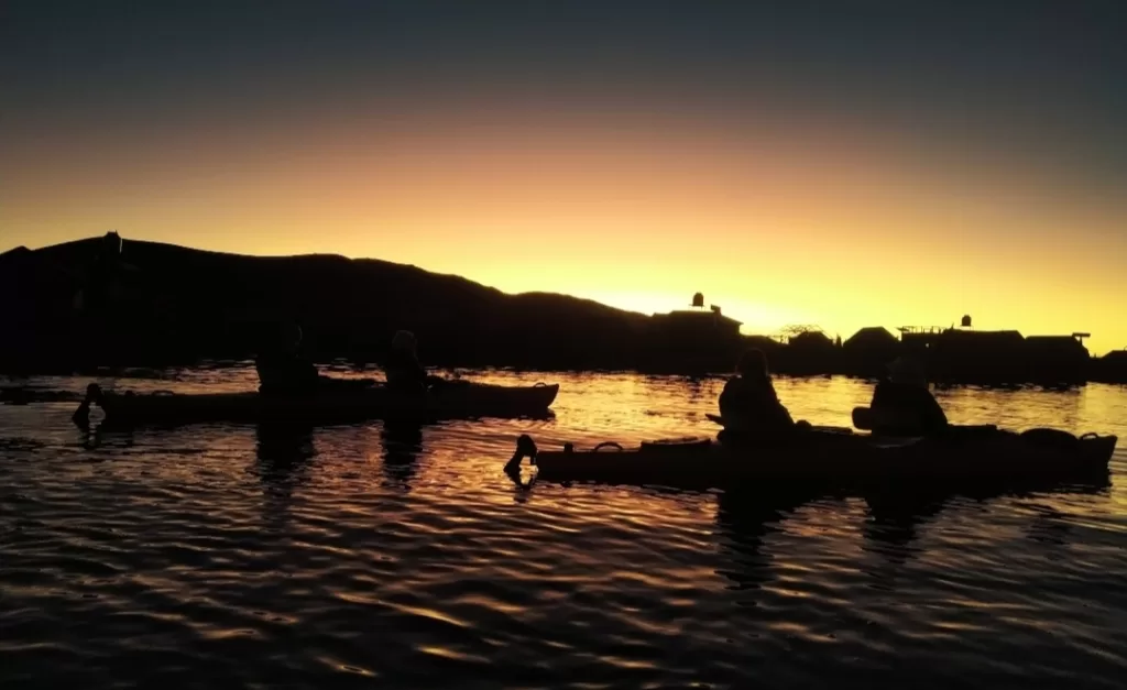 Moon rising over Lake Titicaca