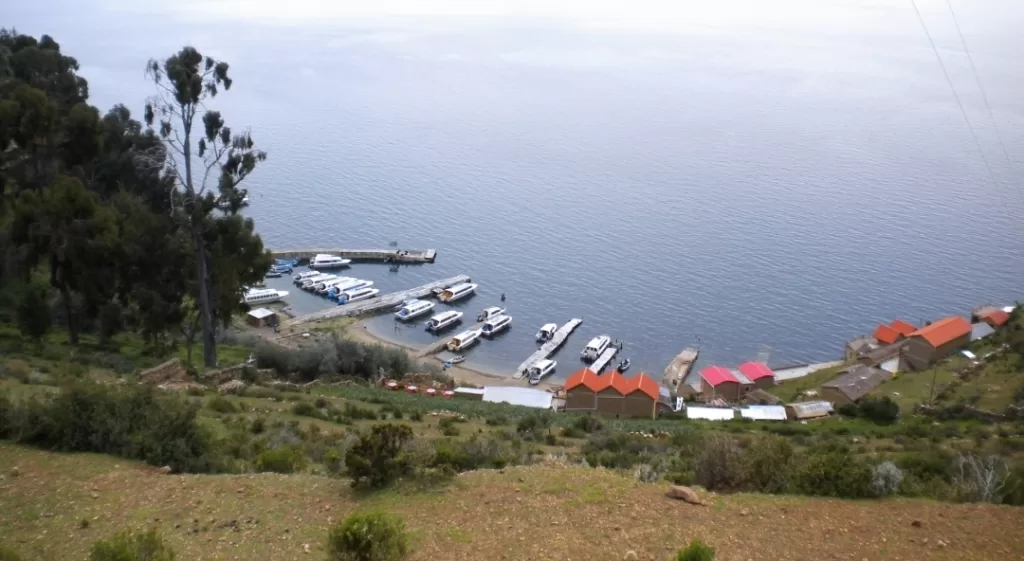 Yumani port, Puno to Isla del Sol Lake Titicaca Bolivia