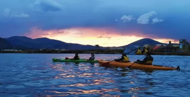 Best view of the sunset at Uros Islands