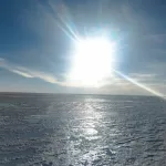 Sun rising over the Uyuni salt flats